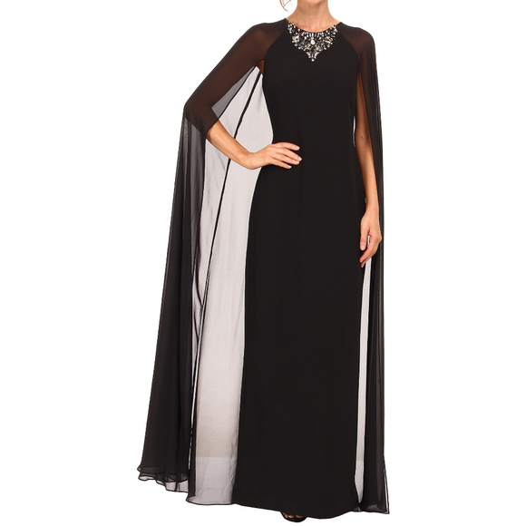 black chiffon cape